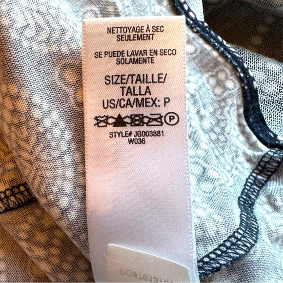 JUICY COUTURE Navy Blue & White Paisley Ruffle Sleeve Dress - Size P - Picture 15 of 16